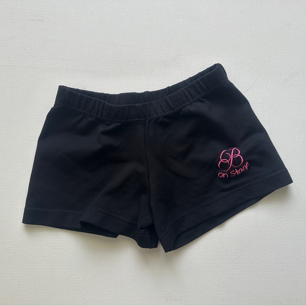 So Danca girl’s Black and Pink Lycra black Shorts .  Size M1
